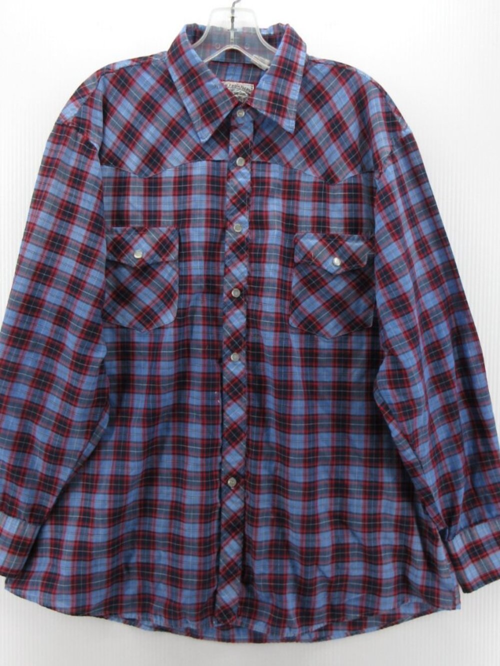 VINTAGE Big Yank Shirt XL Western Pearl Snap Plaid Cowboy Rodeo *